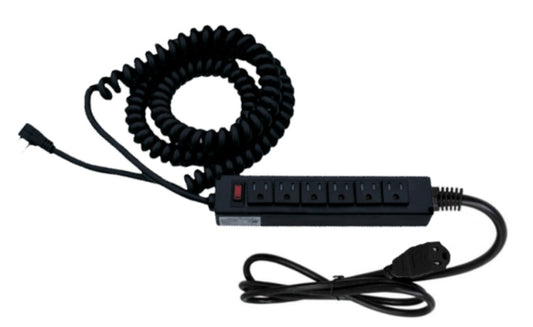 Power bar – 10' spiral wire / 1' straight daisy chain plug by ergoCentric
