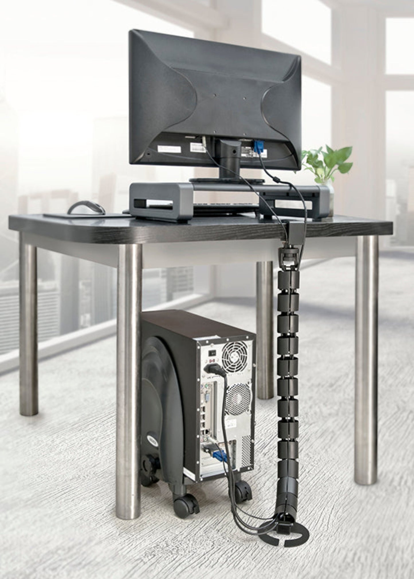Desk-Clamp Under Desk Spine Cable Manager