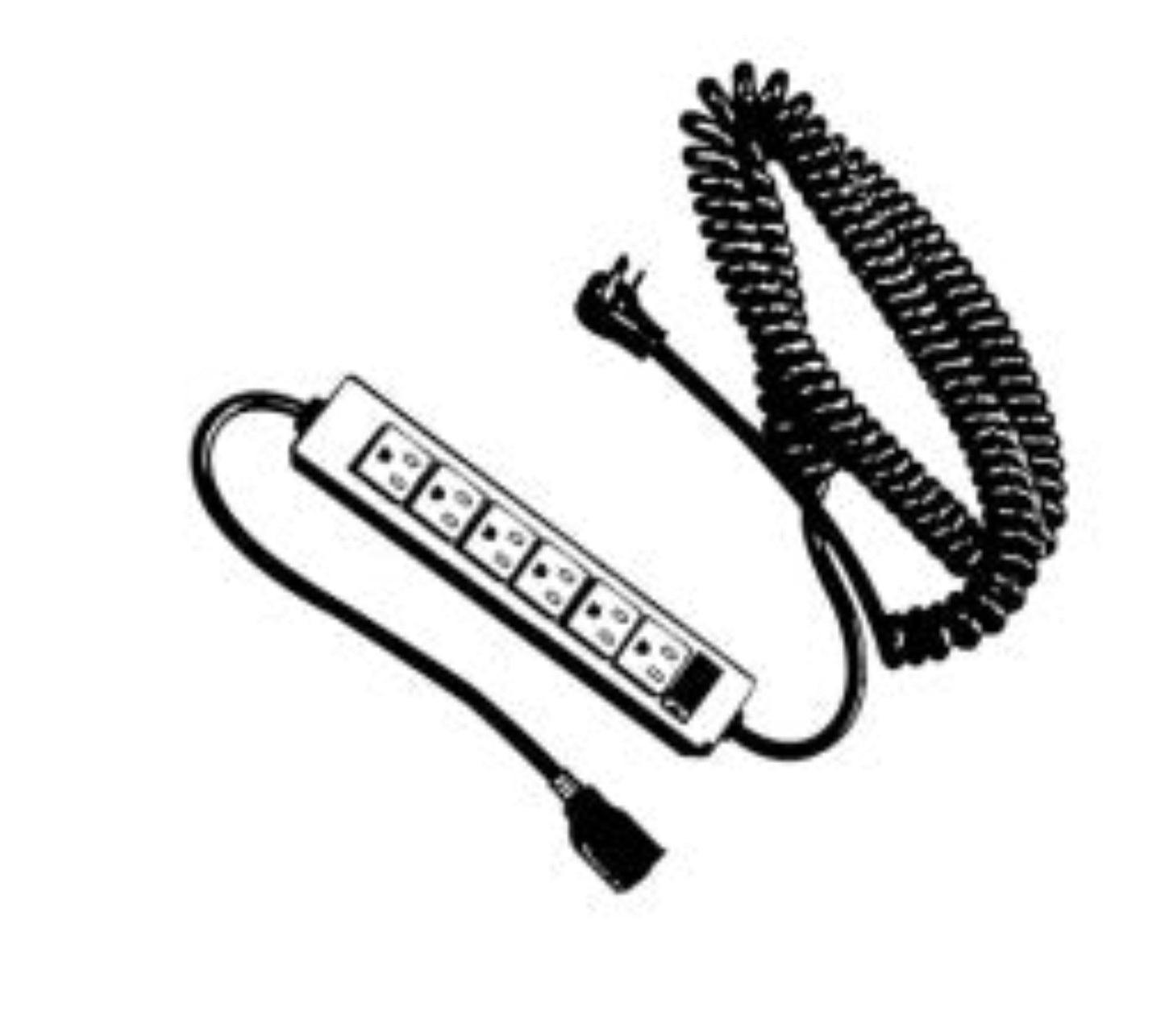 Power bar – 10' spiral wire / 1' straight daisy chain plug by Ergocentric