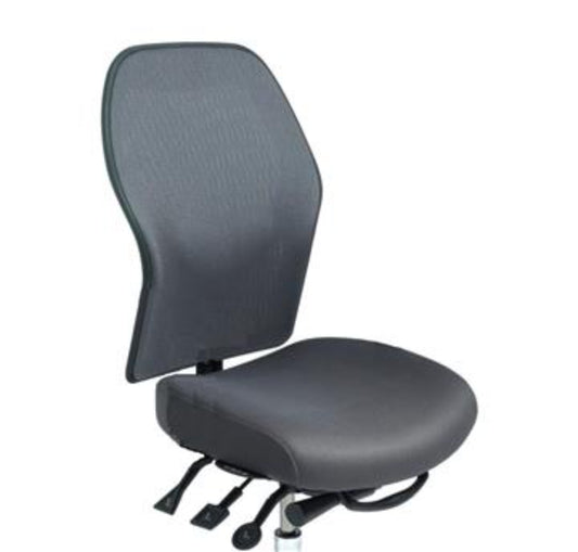 VanGo ecoMesh Armless Chair with AutoReturn Lift in Black by ergoCentric